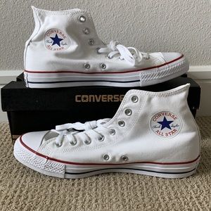 BRAND NEW NEVER WORN WHITE CONVERSE HIGH-TOPS